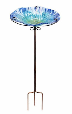 Mumtop 26 inch Glass Bird Bath